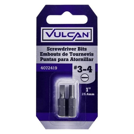 VULCAN Screwdriver Bit, Hex Shank, S2 Chrome Molybdenum Steel 306192OR